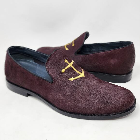Sperry Top Sider Smoking Slipper Men 10 Overlook Burgundy Pony Anchor  STS18367 - Picture 3 of 13